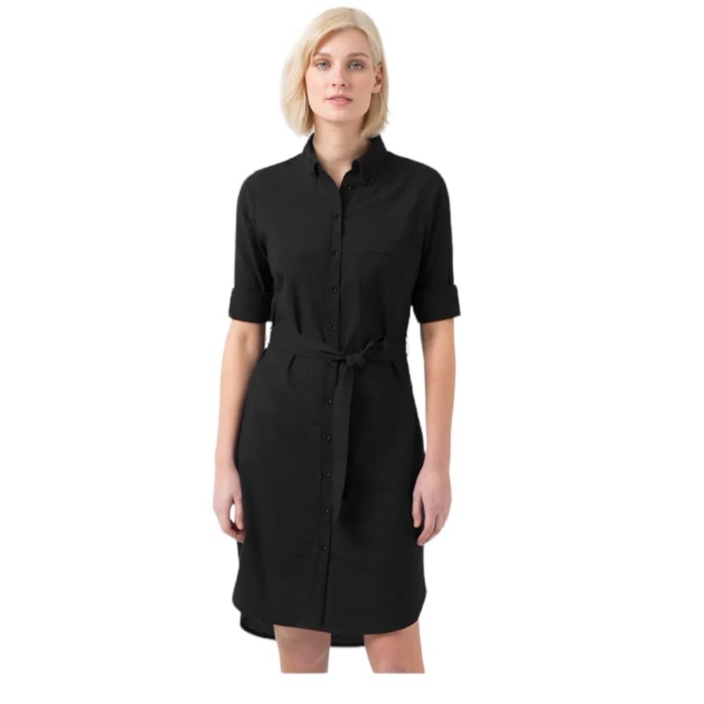 Frank And Oak Black Shirt Dress Button Up Long Sleeve Classic Style Size XS